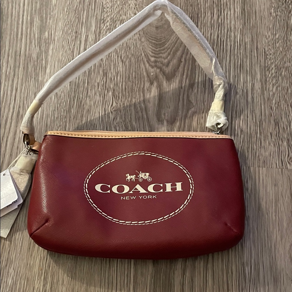 Coach Burgundy Wristlet Clutch - Picture 2 of 6